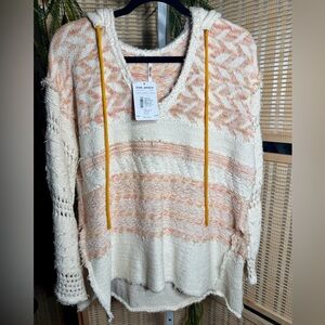Free People Creme Peche Knit Sweater